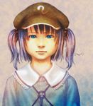  :3 bad_id bad_pixiv_id blue_eyes blue_hair hair_bobbles hair_ornament hat kawashiro_nitori realistic shiroi_karasu short_hair solo touhou twintails two_side_up 