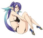  bikini blue_hair gus_(clarkii) judith long_hair pointy_ears ponytail red_eyes solo swimsuit tales_of_(series) tales_of_vesperia 