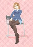  chair feet hacket hirasawa_yui k-on! pantyhose red_hair redhead sitting skirt 