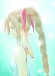  aerith_gainsborough beshiexe bow braid brown_hair crisis_core_final_fantasy_vii final_fantasy final_fantasy_vii green_eyes hair_bow long_hair pink_bow ribbon smile solo 