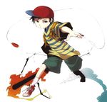  35 bad_id bad_pixiv_id baseball_bat baseball_cap hat male_focus mother_(game) mother_2 ness shirt solo striped striped_shirt 