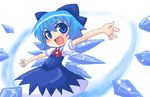  bad_id bad_pixiv_id blue_eyes blue_hair cirno danmaku nekoyama oekaki ribbon short_hair solo touhou wings 