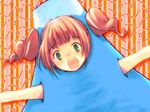  brown_hair face green_eyes idolmaster idolmaster_(classic) mount_fuji nogoodlife open_mouth outstretched_arms solo spread_arms takatsuki_yayoi twintails 
