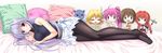  :d =_= bed_sheet black_legwear blush breasts character_doll endori graf_eisen hair_ornament large_breasts lavender_hair levantine long_hair looking_at_viewer lying lyrical_nanoha mahou_shoujo_lyrical_nanoha_innocent on_side open_mouth panties panties_under_pantyhose pantyhose pillow red_eyes red_hair reinforce ribbed_sweater shamal signum sleeveless sleeveless_turtleneck smile solo sweater turtleneck underwear very_long_hair vita x_hair_ornament yagami_hayate zafira 