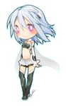  2012 alpha_(acerailgun) android blue_hair blush boots borrowed_character chibi detached_sleeves full_body glowing glowing_eyes lowres original pink_eyes signature smile solo thigh_boots thighhighs transparent_background watermelan 