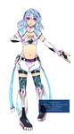  alpha_(acerailgun) android artist_name bad_deviantart_id bad_id blue_hair boots borrowed_character bridal_gauntlets choker error full_body gochi hand_on_own_chest midriff navel original pink_eyes smile solo thigh_boots thighhighs transparent_background watermark web_address 