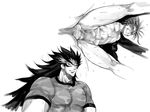  2boys anal ass blush bottomless earrings erection eyes_closed eyeshield_21 from_behind gaou_rikiya harikonotora huge_penis jewelry large_insertion long_hair male_focus marco_reiji monochrome multiple_boys open_clothes open_shirt penis set shirt size_difference sweat tears translated very_long_hair yaoi 