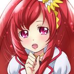  :o absurdres bad_id bad_pixiv_id choker cure_ace dokidoki!_precure face highres lipstick long_hair madoka_aguri magical_girl makeup precure red_eyes red_hair sharumon sidelocks solo 