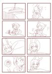  animal_ears bad_id bad_pixiv_id birthday blush bunny bunny_ears bunny_tail cake comic couple food fox fox_ears fud fukuji_mihoko gift kemonomimi_mode monochrome multiple_girls saki school_uniform short_hair tail takei_hisa yuri 