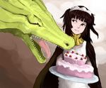  alternate_form apron black_hair cake dragon fangs fire_emblem fire_emblem:_kakusei food nintendo nono_(fire_emblem) tharja tongue 