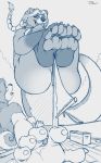  4_toes anthro barefoot big_feet breasts building butt canine cannonball dog female foot_focus hair heidee long_hair macro male mammal mustelid nude otter pawpads paws perspective ship smile soles teaselbone toes vehicle 