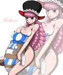  1girl breasts doll hat jagi_(nexboy) large_breasts nipples nude one_piece perona pink_hair 