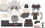  absurdres artist_name between_breasts blush breasts character_name chibi el_joey gloves green_eyes grey_hair hat highres medium_breasts military military_hat military_uniform navel necktie necktie_between_breasts paper_cutout papercraft sanya_v_litvyak smile solo strike_witches uniform watermark web_address world_witches_series 