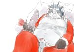  anthro balls bed belly dildo erection foreskin hamagiato lying male navel on_back overweight penis sex_toy solo tokyo_afterschool_summoners tsathoggua tusks video_games 