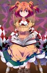  apron bell book bwell chair hair_bell hair_ornament japanese_clothes kimono long_sleeves looking_at_viewer motoori_kosuzu open_book pink_eyes red_hair sitting smile solo touhou two_side_up wide_sleeves 