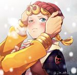  beanie blonde_hair blue_eyes braid child giorno_giovanna hat holiday-jin jojo_no_kimyou_na_bouken male_focus snowing solo_focus time_paradox twitter_username 