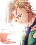  blonde_hair crying earrings holiday-jin jewelry jojo_no_kimyou_na_bouken male_focus necktie outstretched_hand pannacotta_fugo purple_eyes solo_focus tears 