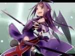  akino_shuu hairband long_hair pointy_ears purple_hair red_eyes solo sword sword_art_online weapon wings yuuki_(sao) 