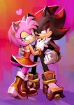  &lt;3 2018 amy_rose ansyp anthro black_nose boots clothing dress duo eulipotyphlan female footwear gloves green_eyes half-closed_eyes hedgehog hi_res male male/female mammal red_eyes shadow_the_hedgehog smile sonic_(series) video_games 