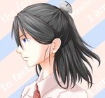  aizawa_nagisa_(jitsu_wa) black_hair blue_eyes jitsu_wa_watashi_wa necktie parted_lips portrait profile solo vela 