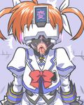  1girl lyrical_nanoha open_mouth orange_hair saliva to-gnaniwa tongue tongue_out translated translation_request 