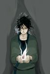  bad_id bad_pixiv_id black_eyes black_hair cupping_hands expressionless fire flame grey_background japanese_clothes looking_down male_focus mika_(bakkabu2000) naruto naruto_(series) shaded_face solo uchiha_sasuke 