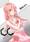  bare_shoulders blush breasts cat's_cradle guilty_crown hair_ornament hairclip highres long_hair looking_at_viewer pink_hair red_eyes small_breasts solo twintails worldless yuzuriha_inori 