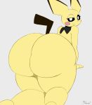  2018 absurd_res ambiguous_gender anthro big_butt butt digital_drawing_(artwork) digital_media_(artwork) hi_res huge_butt looking_at_viewer looking_back mammal miso_souperstar nintendo nude pichu pok&eacute;mon pok&eacute;mon_(species) presenting presenting_hindquarters rear_view rodent sketch smile solo thick_thighs video_games 