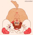  absurd_res anthro anus ass_up breasts butt canid canine canis chipposter chuck_e._cheese's_pizzeria cowgirl_outfit coyote female genitals harmony_howlette hi_res mammal shy solo vulva 