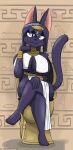 2026 absurd_res anthro big_breasts black_body black_fur black_hair blue_eyes bottomwear breast_curtains breasts clothed clothing clothing_around_one_leg digital_media_(artwork) domestic_cat ear_piercing ear_ring egyptian egyptian_clothing egyptian_mythology felid feline felis female fur furgonomic_piercing furgonomics hair hand_on_leg hand_on_thigh hi_res hieroglyphic_text huge_breasts jewelry loincloth looking_at_viewer mammal middle_eastern_mythology mythology neck_ring nepheti_(notmypornaccount) notmypornaccount panties panties_around_ankle panties_around_one_leg panties_down partially_clothed piercing ponytail ring_piercing simple_background sitting smile smiling_at_viewer smirk smirking_at_viewer solo tail text thick_thighs toilet toilet_use topwear underwear underwear_around_one_leg underwear_down wristband 