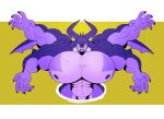 4_arms abs anthro barazoku big_muscles big_pecs claws convenient_censorship dragon gaap_(kings_of_hell) hi_res horn huge_pecs kings_of_hell looking_at_viewer male membrane_(anatomy) membranous_wings multi_arm multi_limb muscular muscular_anthro muscular_male mythological_creature mythological_scalie mythology nipples nude_anthro nude_male pecs pointy_ears portal purple_body purple_nipples purple_scales reagan700 scales scalie smile smiling_at_viewer smirk smirking_at_viewer solo spikes wings yellow_eyes