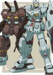  assault_rifle assault_visor cannon earth_federation gm_(mobile_suit) gm_cannon_ii gm_custom goru_(glty07) gun gundam highres holding holding_gun holding_shield holding_weapon mecha mecha_focus mobile_suit no_humans orange_visor rifle robot science_fiction shield shoulder_cannon standing weapon 