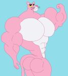 2017 4_fingers abs anthro biceps big_butt big_muscles big_pecs biped black_eyes blue_background bubble_butt butt casual_nudity colored curling_tail detailed digital_drawing_(artwork) digital_media_(artwork) felid fingers fist flat_colors flexible flexing flexing_bicep flexing_muscles fur glance grin grinning_at_viewer hi_res huge_butt huge_muscles huge_pecs humanoid_hands hyper hyper_biceps hyper_moobs hyper_muscles hyper_pecs looking_at_viewer male mammal moobs multicolored_body multicolored_fur muscular muscular_anthro muscular_arms muscular_male navel nude pantherine pecs pink_body pink_fur pink_nose pink_panther pink_panther_(series) pinup pose rear_view ribs simple_background small_hands small_head small_waist smile smiling_at_viewer smirk smirking_at_viewer solo standing tail thick_arms thick_thighs toony top_heavy trapezius two_tone_body two_tone_fur vein veiny_muscles whiskers white_body white_fur wide_hips wish-granter yellow_sclera