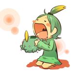  blush_stickers gen_3_pokemon green_hair gulpin hitec moemon o3o open_mouth personification pokemon pokemon_(creature) ponytail 