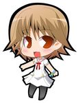  blonde_hair brown_eyes chibi lowres ookamikakushi pac-man_eyes pantyhose ribbon school_uniform solo suntail tsumuhana_isuzu 