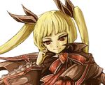  blazblue blonde_hair bow long_hair rachel_alucard red_bow red_eyes ribbon rotya solo twintails 