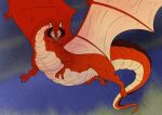 2026 claws dragon dragon_wings feral flying forked_tongue fur glowing hi_res j._r._r._tolkien long_neck long_tail looking_at_viewer male midair middle-earth_(tolkien) mythological_creature mythological_scalie mythology nude open_mouth reagan700 scales scalie smaug solo tail the_hobbit tongue tongue_out wings