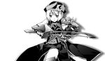  crescent greyscale hat instrument lunasa_prismriver monochrome short_hair solo touhou violin yuuki_eishi 