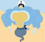 2023 4_fingers anthro australian_cattle_dog bandit_heeler biceps big_muscles big_pecs biped black_body black_eyes black_fur black_nose blue_body blue_fur blue_sky bluey_(series) canid canine canis cattledog clothed clothing colored detailed digital_drawing_(artwork) digital_media_(artwork) domestic_dog facial_markings fingers flat_colors floating floating_eyebrows fur genie geniefied gloves_(marking) grin half-closed_eyes head_markings headgear headwear herding_dog hi_res huge_muscles huge_pecs humanoid_hands hyper hyper_biceps hyper_moobs hyper_muscles hyper_pecs male mammal markings mask_(marking) moobs multicolored_body multicolored_fur muscular muscular_anthro muscular_male narrowed_eyes outside pastoral_dog pecs pinup pose religious_clothing religious_headwear ribs sand sky small_hands small_head small_waist smile smirk solo tan_body tan_fur thick_arms top_heavy topless topless_anthro topless_male trapezius turban vein veiny_muscles white_sclera white_turban wish-granter