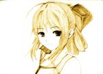  aboxmac ahoge artoria_pendragon_(all) face fate/stay_night fate/unlimited_codes fate_(series) graphite_(medium) hair_ribbon head highres monochrome ribbon saber saber_lily sketch solo traditional_media 