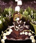  blonde_hair blue_eyes bow doll_joints flower hair_bow lily_of_the_valley medicine_melancholy mochinu short_hair solo touhou 