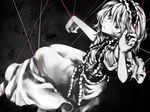  alice_margatroid greyscale hairband monochrome nakatani_nio short_hair solo spot_color string touhou 