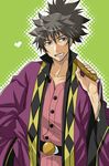  black_hair blue_eyes grin knife male_focus nina_(pastime) ponytail raven_(tales) smile solo tales_of_(series) tales_of_vesperia 