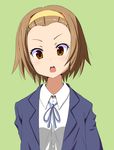  bad_id bad_pixiv_id brown_eyes brown_hair face forehead hairband k-on! school_uniform short_hair solo tainaka_ritsu take_(office-t) yellow_hairband 