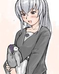  bird casual hairband lowres older pengintou penguin red_eyes rozen_maiden silver_hair solo suigintou tsuda_nanafushi 