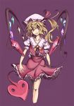  aryus bad_id bad_pixiv_id blonde_hair flandre_scarlet hat red_eyes ribbon solo touhou wings 