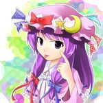  akanbe hat lowres patchouli_knowledge purple_eyes purple_hair ribbon solo tongue tongue_out touhou tsuyuki_(yukitgraph) 
