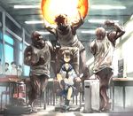  black_hair chair male muscle original pixiv_thumbnail resized school school_uniform short_hair stove summer sweat yamaada 