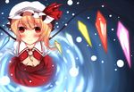  blonde_hair flandre_scarlet hat moccy one_side_up ponytail red_eyes short_hair solo touhou wings 