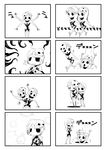  4koma angel_(evangelion) comic eyebrows greyscale israfel kanemaki_thomas monochrome monster_girl multiple_4koma multiple_girls neon_genesis_evangelion personification sachiel silent_comic 